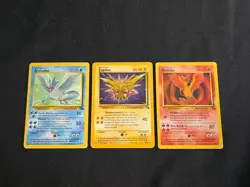Pokemon Articuno 17/62 Zapdos 30/62 Moltres 27/62 Legendary Bird Fossil Set Trio - Image 1