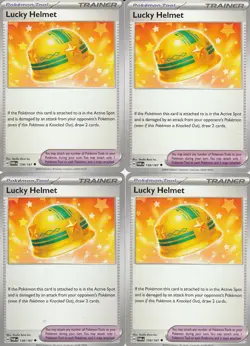 Pokemon TCG Twilight Masquerade NM x4 Lucky Helmet 158/167 Playset - Image 1