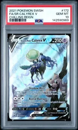 PSA 10 Shadow Rider Calyrex V 172/198 Pokemon Chilling Reign Alt Art Alternate - Image 1