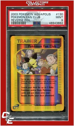 Aquapolis 130 Pokemon Fan Club Reverse Foil PSA 9 - Image 1
