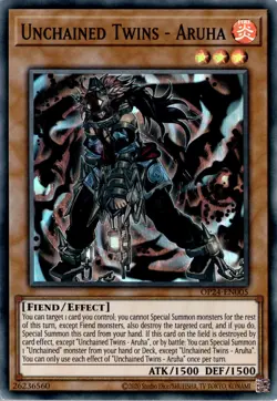 Unchained Twins - Aruha Super Rare FIRE Unlimited OTS Tournament Pack 24 Yugioh - Image 1