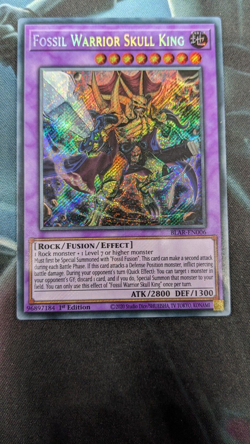 YUGIOH Fossil Warrior Skull King BLAR-EN006 Secret Rare 1st Edition - Image 1