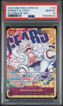 2023 ONE PIECE OP05 AWAKENING OF THE NEW ERA ALT ART #119 MONKEY D. LUFFY PSA 10 - Image 1