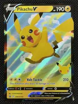 Pikachu V SWSH143 SWSH: Sword & Shield Promo Cards Holo NM - Image 1