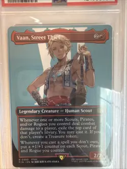2025 MTG FINAL FANTASY CHARACTER BORDERLESS #0390 VAAN, STREET THIEF PSA 10 - Image 2