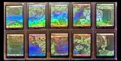 MTG FOIL LOTR Lord of the Rings Full Art Map Lands - FULL SET - Image 1