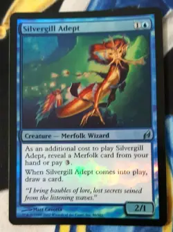 Silvergill Adept FOIL MTG Lorwyn Blue Uncommon Creature Heavily Played x1 OC1 - Image 2