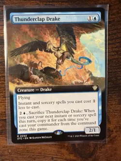 MTG - Commander: OTJ - Thunderclap Drake Borderless Rare - 53 - NM-Mint! - Image 1