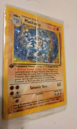 Pokemon TCG Machamp Holo Rare Card Base Set 8/102, 1st Edition, Factory Sealed - Image 1