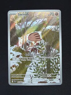 Pokemon Swinub TCG Holo Card 165/159 Journey Together Illustration Rare - NM - Image 1