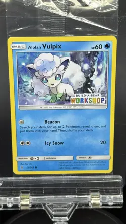 Build-A-Bear Pokemon Card Alolan Vulpix 21/145 Promo Trading Card TCG SEALED - Image 2
