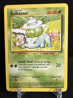 Bulbasaur 44/102 Common Base Set Pokemon 1999 - Image 1