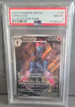 Pokemon Ceruledge Sv08: Surging Sparks 197/191 Illustration Rare Halo psa 8 - Image 1