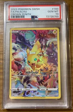 Pokemon 2023 Crown Zenith Pikachu SR #160 PSA 10 - Image 1