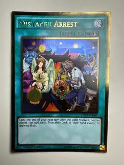 YuGiOh Mistaken Arrest PGL3-EN089 Gold Rare 1st Edition — NM - Image 1