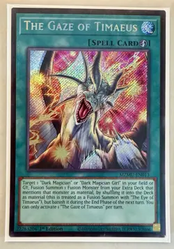 Yugioh! 1x The Gaze of Timaeus MZMU-EN013 Secret Rare 1st Ed NM - Image 1