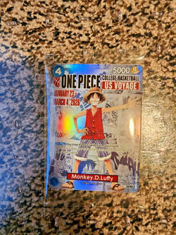 One Piece Monkey.D.Luffy College Basketball Promo Card + Gonzaga Poster + Shirt - Image 3