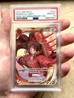 PSA 10 Monkey.D.Luffy Oda Signed # ST01-01 OP05 1ST ANNIVERSARY One Piece Card - Image 3