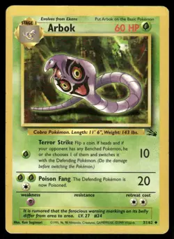 Arbok 31/62 Fossil Pokemon TCG trading card - Image 1