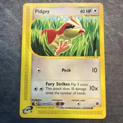 Pidgey 2002 Pokemon Vintage Card # 123/165 Expedition E-Reader Non Holo LP - Image 1