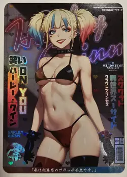 Harley Quinn Anime Sexy Bikini Waifu Comic Card - Image 1