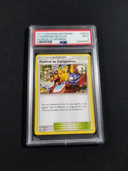 Pokemon Card Spanish Champions Festival SM78 PSA 9 MINT Worlds 2017 Promo - Image 1