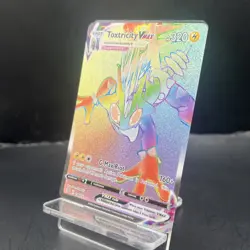 Pokemon TCG Toxtricity VMAX 196/192 Rebel Clash Rainbow Rare Card - Image 3