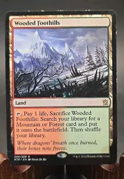 Wooded Foothills Khans of Tarkir MTG Regular Lightly Played - Image 1