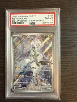 N’s Reshiram 167/159 Stamped IR 2025 Pokemon Journey Together PSA 8 NM-MT - Image 1
