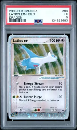 SWIRL PSA 5 2003 Pokemon EX Dragon Latios EX Holo Foil Rare 94/97 - Image 1