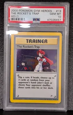 2000 Pokemon Gym Heroes The Rocket's Trap Holo PSA 10 - Image 1