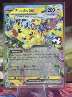 057/191 Pikachu ex Pokemon TCG Prize Pack Series 7 Play Stamped Surging Sparks - Image 1