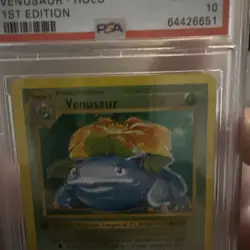 Pokemon TCG Venusaur Base Set 15/102 Holo Unlimited Holo Rare PSA 10 GEM MT - Image 2