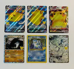 Pokemon Flying Surfing PIKACHU Blastoise Reshiram Donphan Celebrations Lot - Image 1