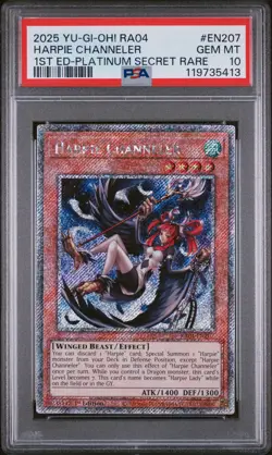 2025 YU-GI-OH! RA04-QUARTER CENTURY STAMPEDE #EN207 HARPIE CHANNELER PSA 10 - Image 1