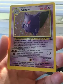 Vintage Pokemon card Gengar 5/62 Fossil Holo Good condition LP - Image 3