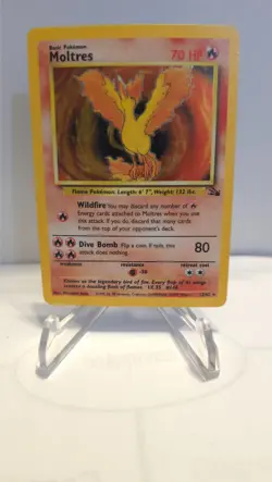 Moltres 12/62 Rare Holo MP Fossil Pokemon Card TCG Vintage - Image 1
