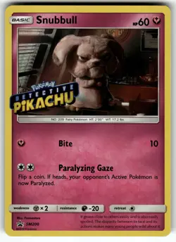 Snubbull - (Detective Pikachu Stamped) SM200 SM Promos NM Pokemon Card TCG - Image 1