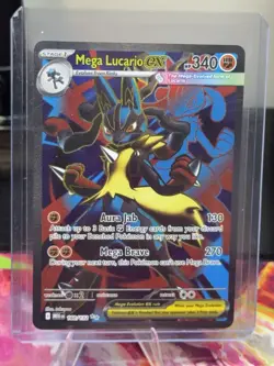 Pokemon Mega Lucario EX 160/132 MEGN Fighting 340 HP Ultra Rare Holo Card - Image 1