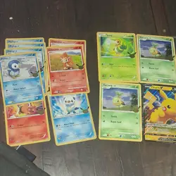 Pokemon TCG 12 Card Lot - Piplup, Chimchar, Oshawott, Regular & Holo - Image 1