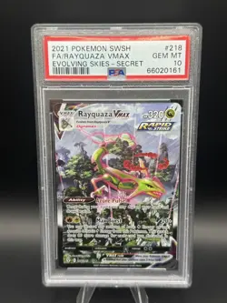 Pokemon 2021 Rayquaza VMAX 218/203 Alt Art Evolving Skies GEM MINT PSA 10 - Image 1