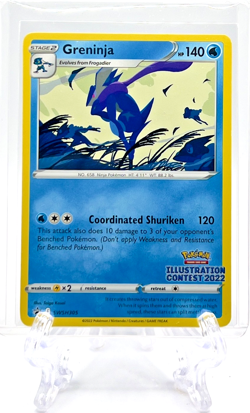 GRENINJA 2022 Pokemon TCG Black Star Promo #SWSH305 ILLUSTRATION CONTEST 2022 - Image 1