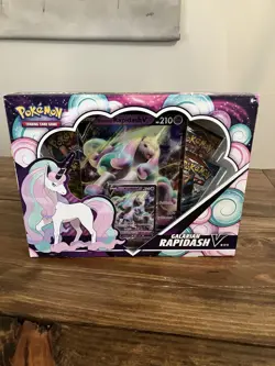 Pokemon TCG Galarian Rapidash V Collection Box 4 Booster Packs New V Box FOIL 820650808739 - Image 1