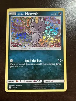 Alolan Meowth 10/12 Pokemon TCG McDonald’s 2019 Promo MINOR DMG - Image 1