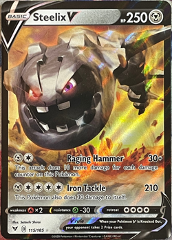 Steelix V Ultra Rare Holo - 115/185 - Vivid Voltage Pokemon 2020 - Image 1