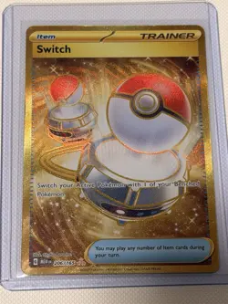 Pokemon TCG 151 Trainer Switch Gold Secret Rare Card 206/165 - Image 1