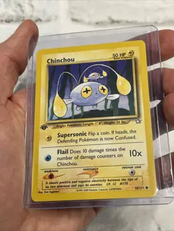 Pokemon TCG Neo Genesis #055/111 Chinchou 1st Edition NM Vintage Vtg Card WOTC - Image 2
