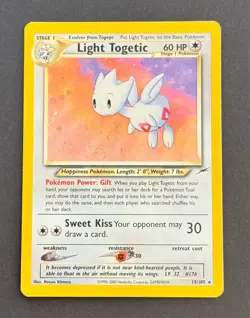 Pokemon TCG Light Togetic Neo Destiny #15/105 Holo Card With Swirl 2000 LP - Image 1