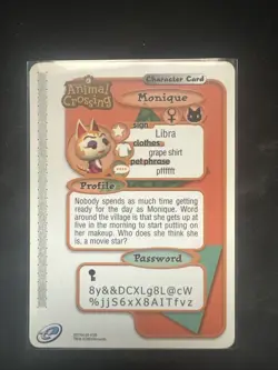 Animal Crossing e-Reader Cards 2003 - MONIQUE - 126 - Image 2