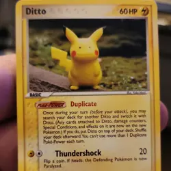 Pokemon Ditto Basic Shapeshifter 60 HP Regular 20 Attack Thundershock TCG Card - Image 1